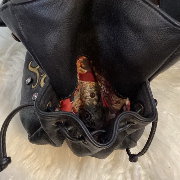 Carlos Falchi Black Embellished Leather Bag - Picture 14 of 16